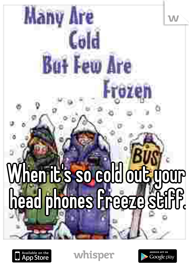 When it's so cold out your head phones freeze stiff.