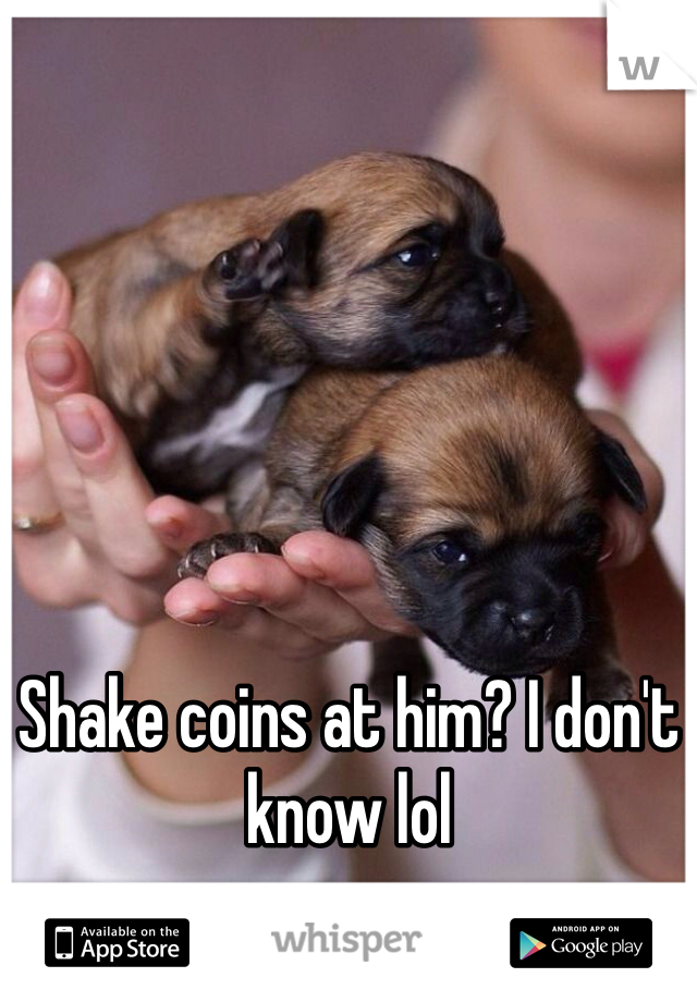 Shake coins at him? I don't know lol