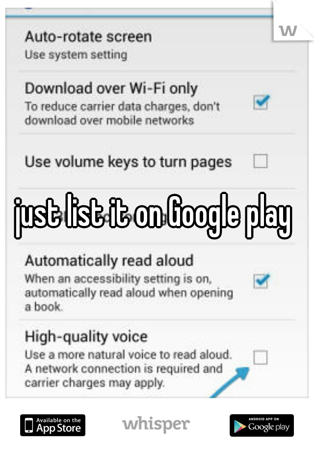 just list it on Google play 