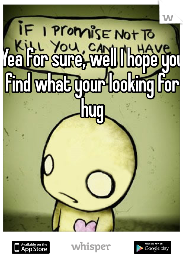 Yea for sure, well I hope you find what your looking for hug