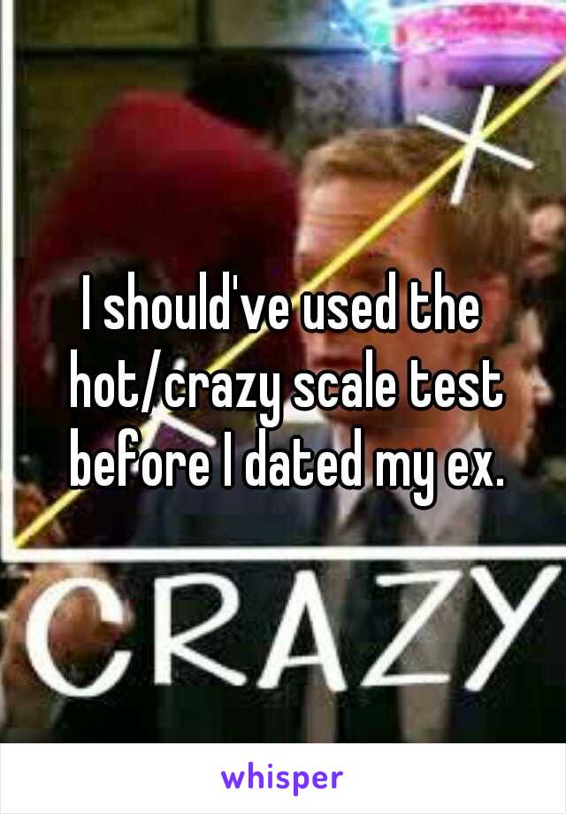 I should've used the hot/crazy scale test before I dated my ex.