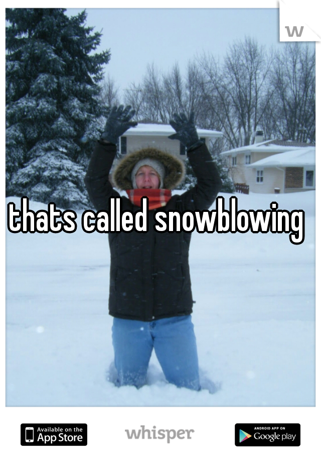 thats called snowblowing 