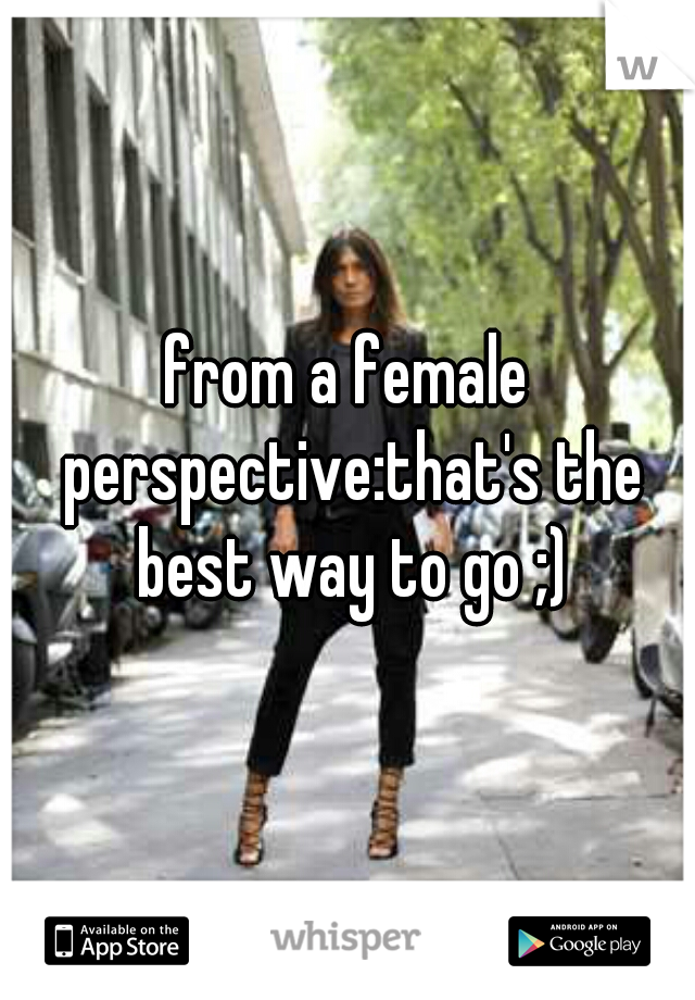 from a female perspective:that's the best way to go ;)