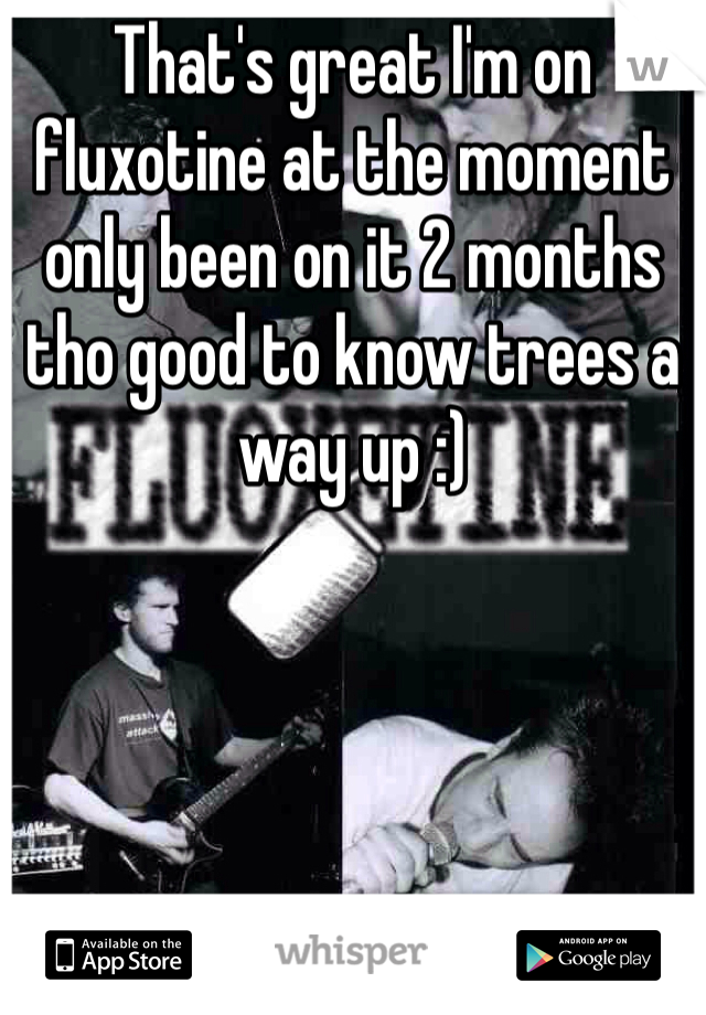 That's great I'm on fluxotine at the moment only been on it 2 months tho good to know trees a way up :)