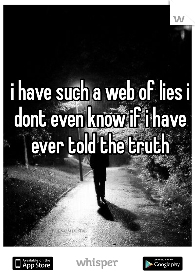 i have such a web of lies i dont even know if i have ever told the truth