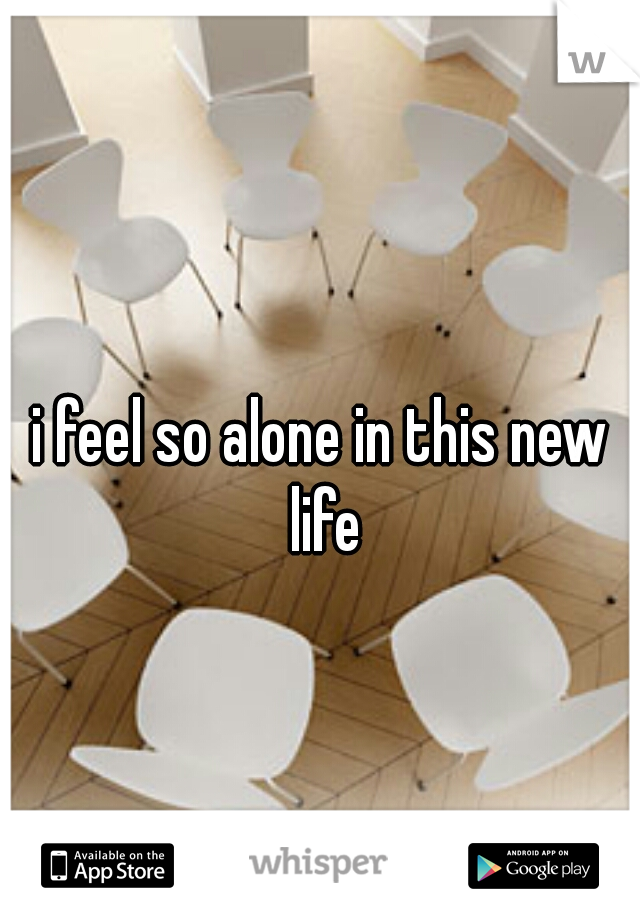 i feel so alone in this new life