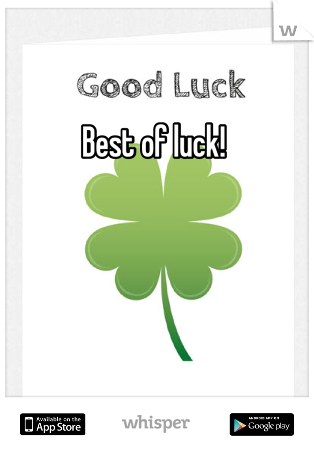 Best of luck! 