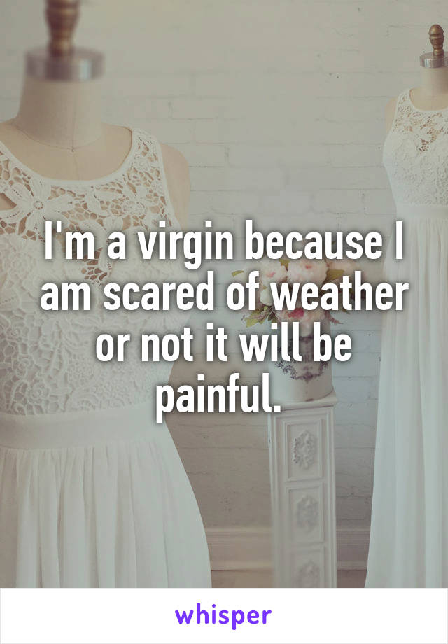 I'm a virgin because I am scared of weather or not it will be painful. 