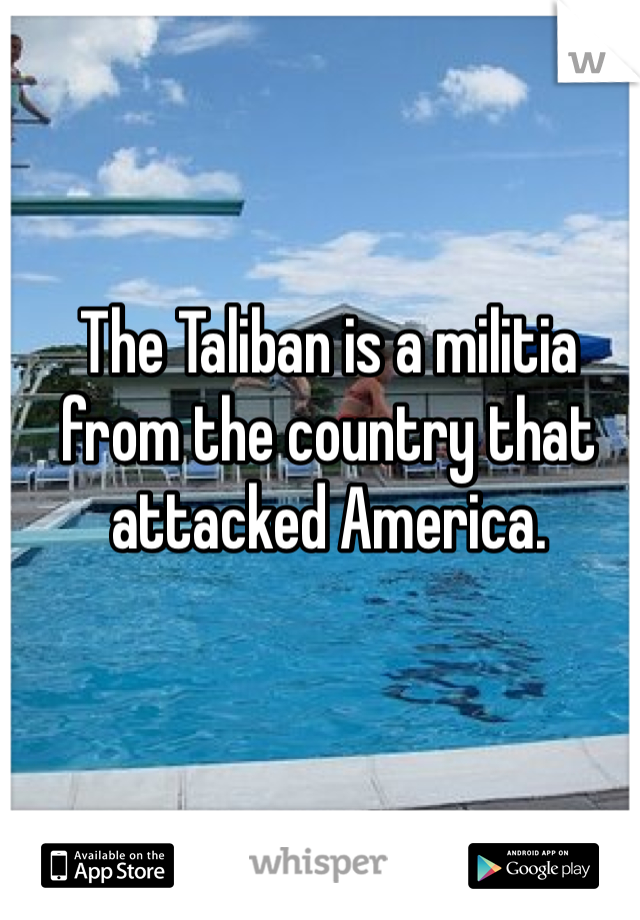 The Taliban is a militia from the country that attacked America. 