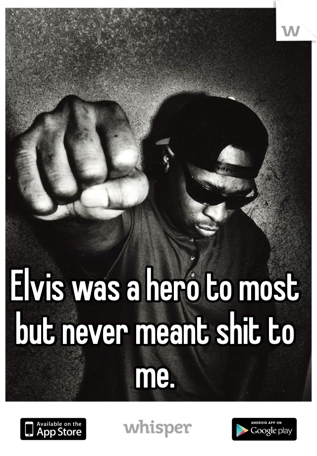 Elvis was a hero to most but never meant shit to me.