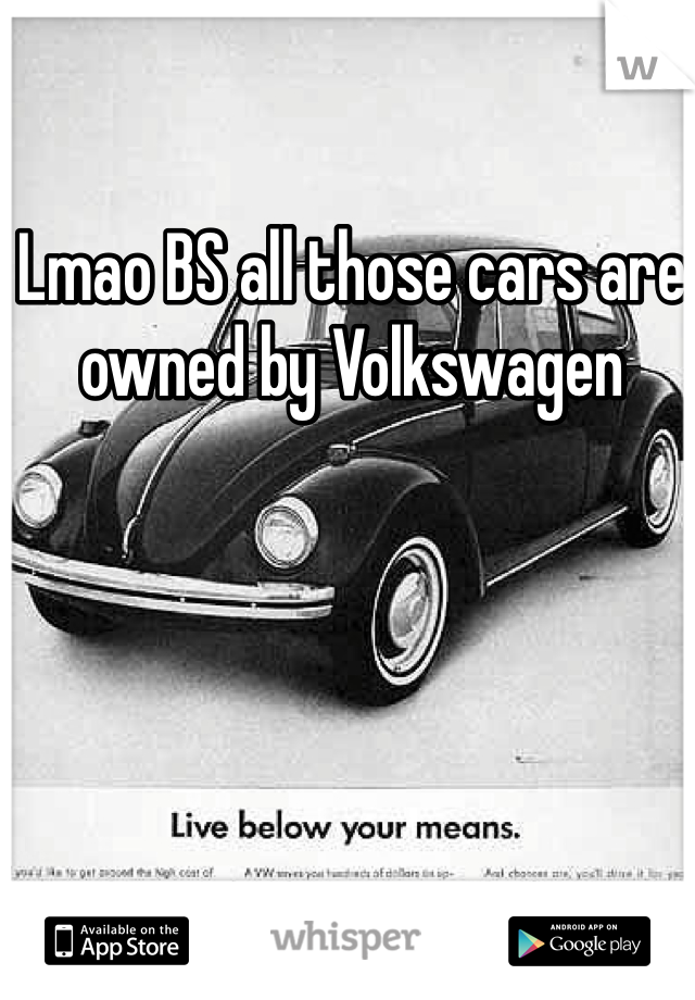 Lmao BS all those cars are owned by Volkswagen 