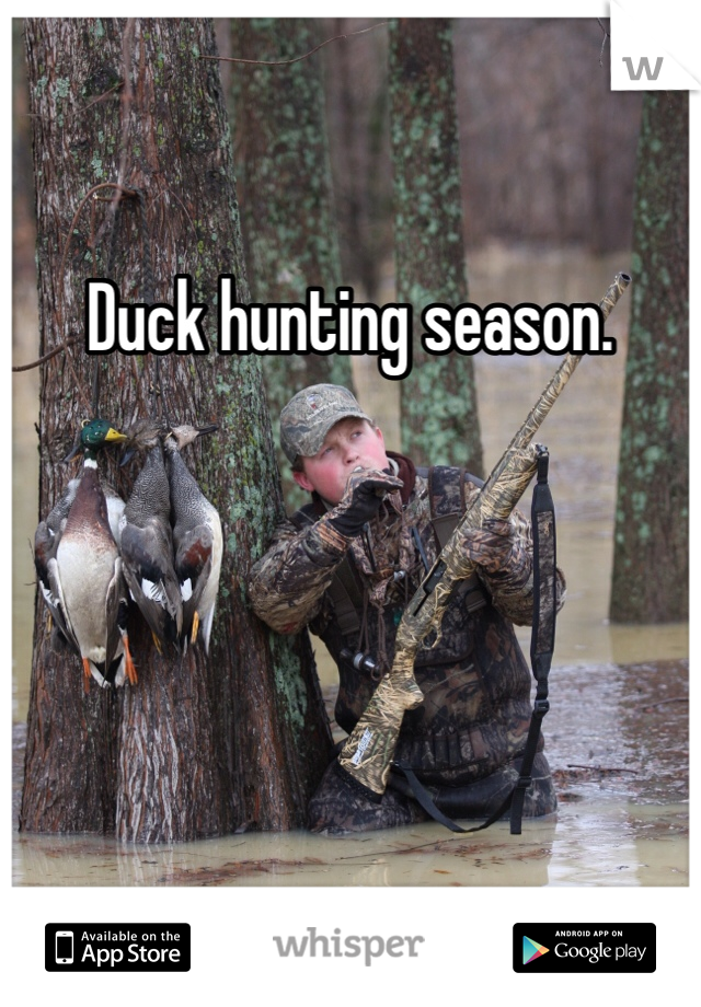 Duck hunting season.