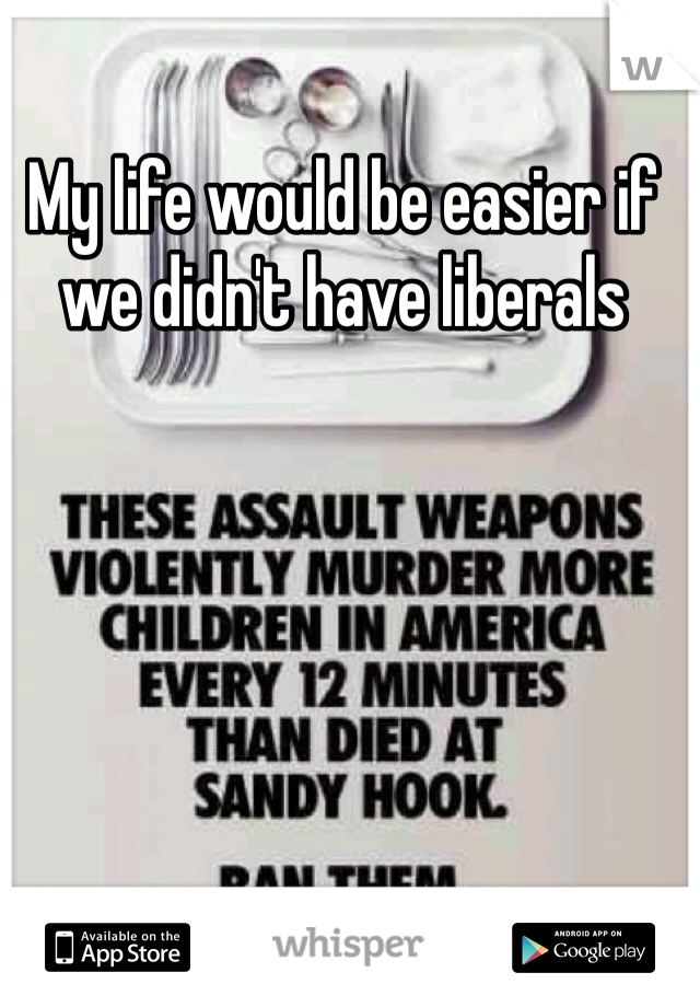 My life would be easier if we didn't have liberals 