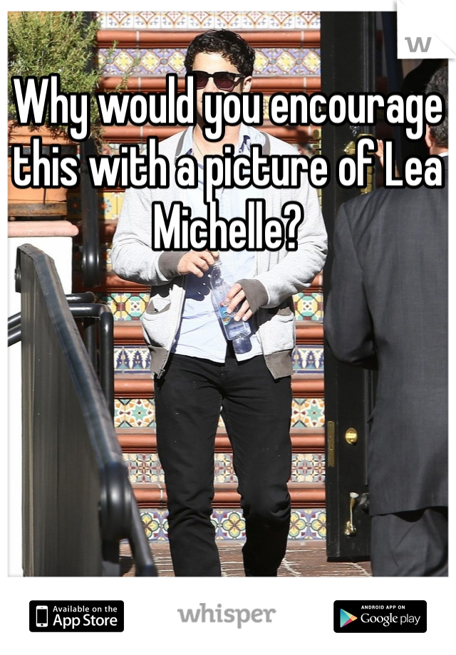 Why would you encourage this with a picture of Lea Michelle?