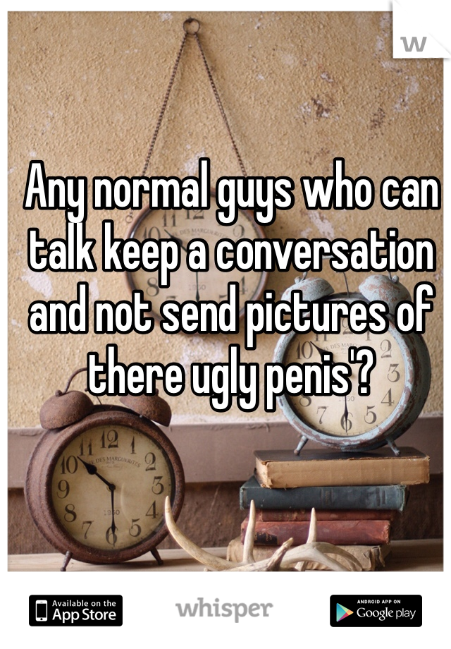 Any normal guys who can talk keep a conversation and not send pictures of there ugly penis'?