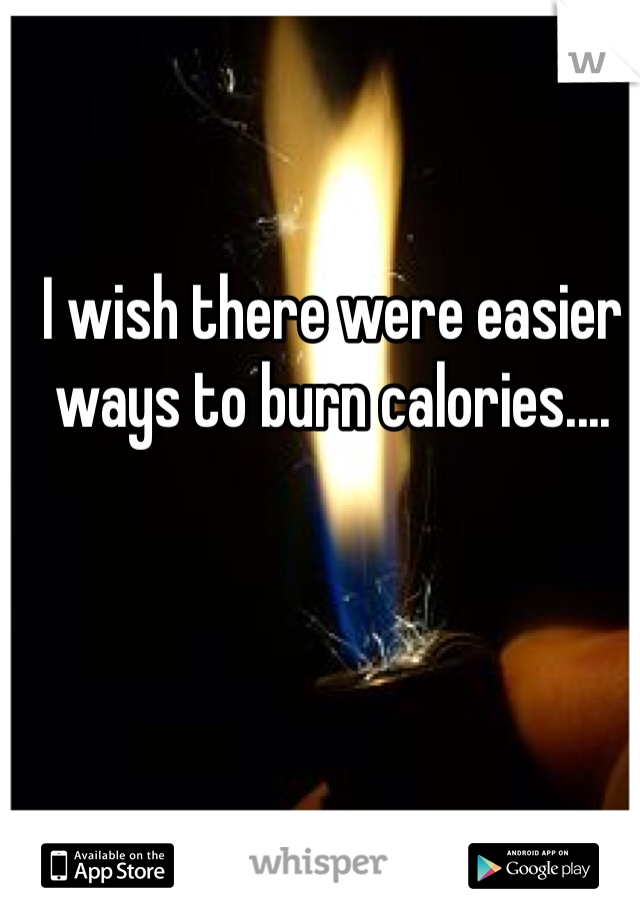 I wish there were easier ways to burn calories....