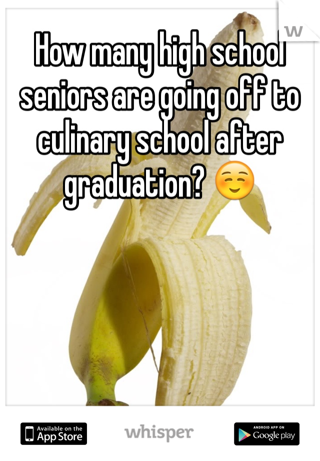How many high school seniors are going off to culinary school after graduation? ☺️