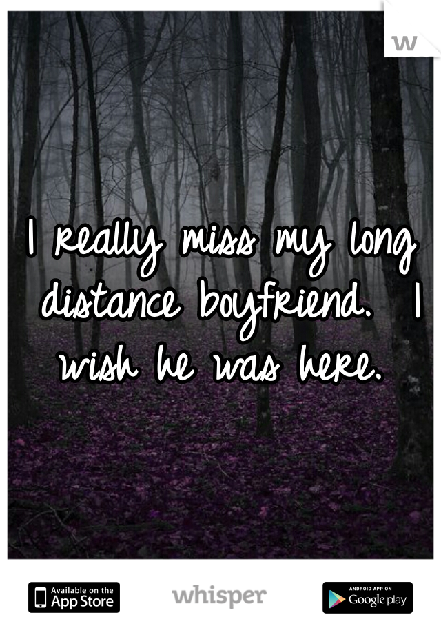 I really miss my long distance boyfriend.  I wish he was here. 