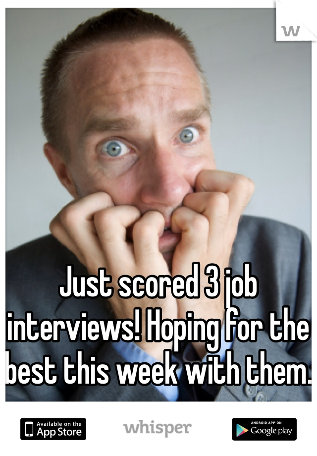 





Just scored 3 job interviews! Hoping for the best this week with them. 