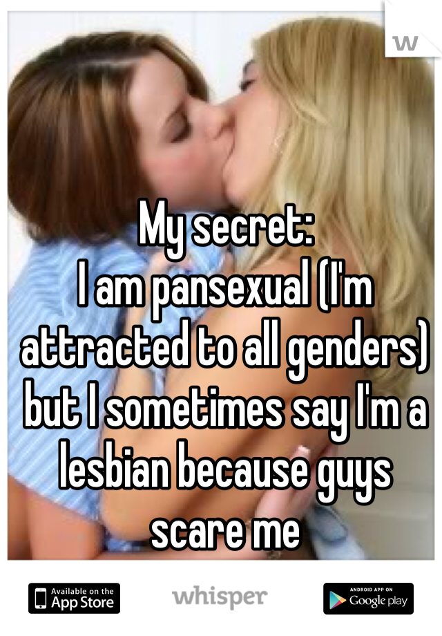 My secret:
I am pansexual (I'm attracted to all genders) but I sometimes say I'm a lesbian because guys scare me 