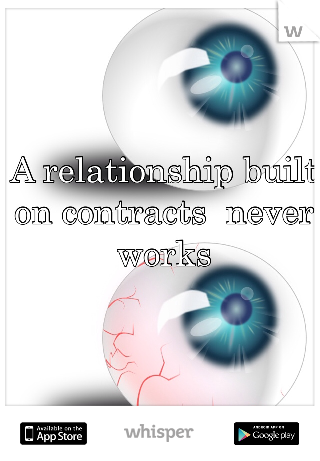 A relationship built on contracts  never works 