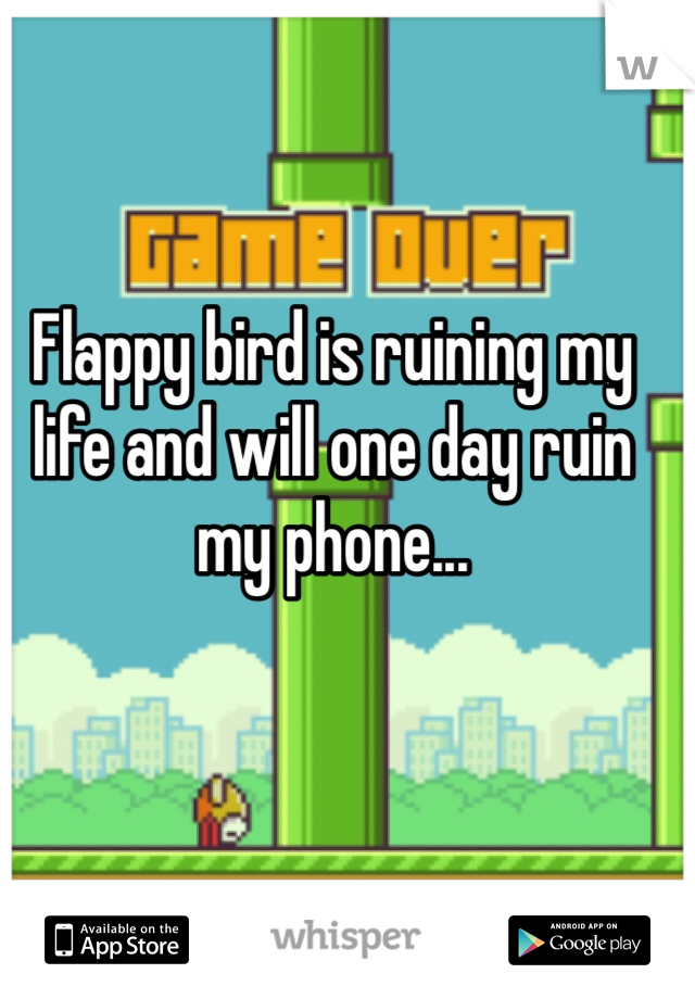 Flappy bird is ruining my life and will one day ruin my phone...