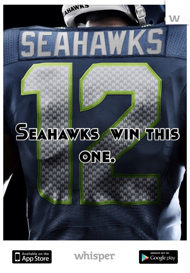 Seahawks  win this one.  