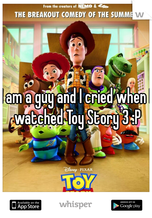 I am a guy and I cried when I watched Toy Story 3 :P