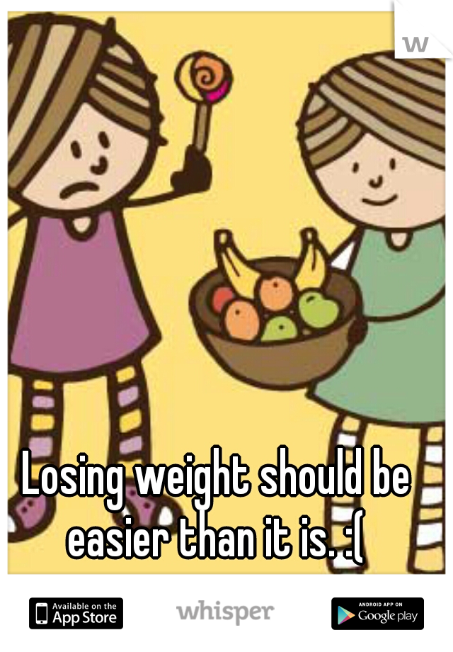 Losing weight should be easier than it is. :( 