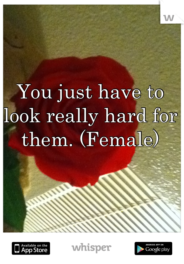 You just have to look really hard for them. (Female)