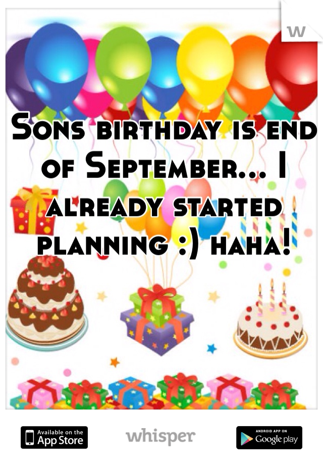 Sons birthday is end of September... I already started planning :) haha! 