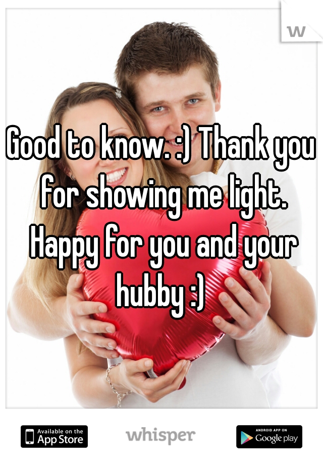 Good to know. :) Thank you for showing me light. Happy for you and your hubby :) 