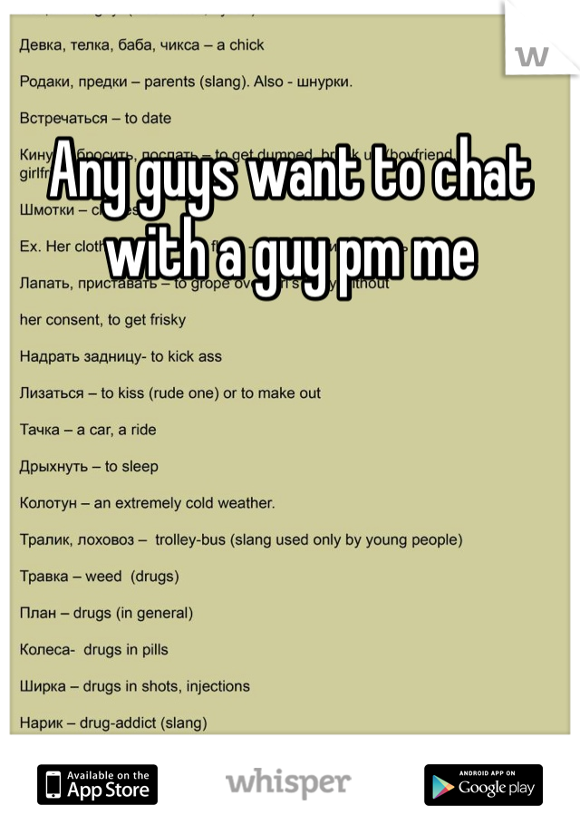 Any guys want to chat with a guy pm me