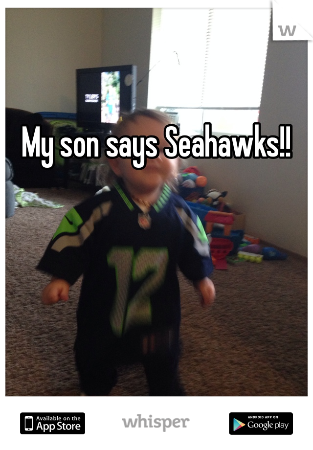 My son says Seahawks!!