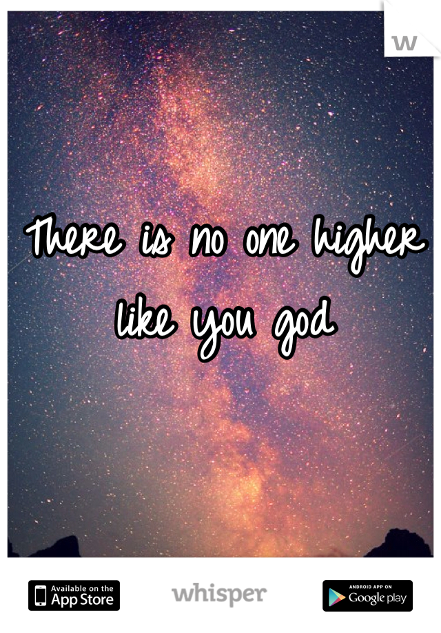 There is no one higher like you god