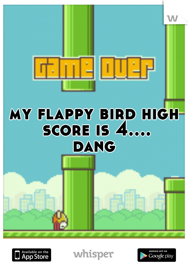 my flappy bird high score is 4.... dang 