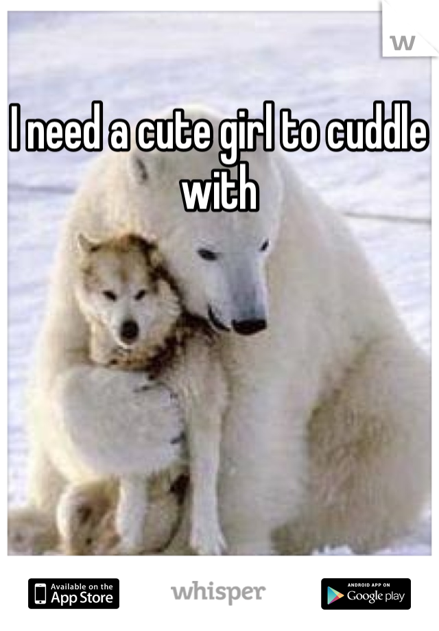 I need a cute girl to cuddle with