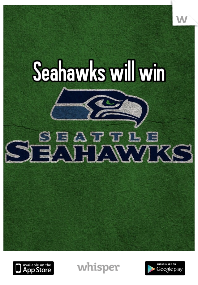 Seahawks will win
