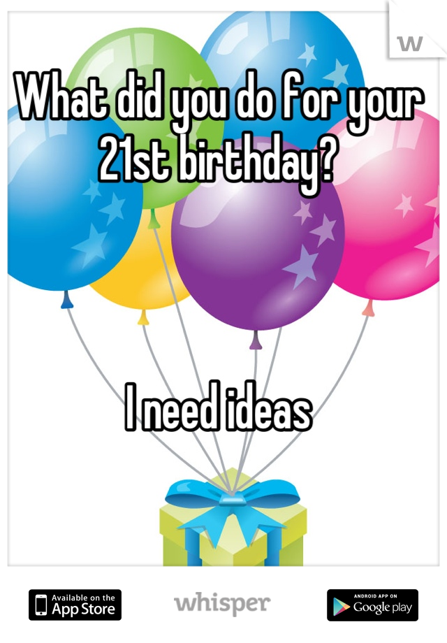 What did you do for your 21st birthday?



I need ideas