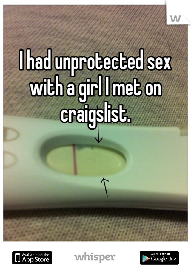 I had unprotected sex with a girl I met on craigslist. 