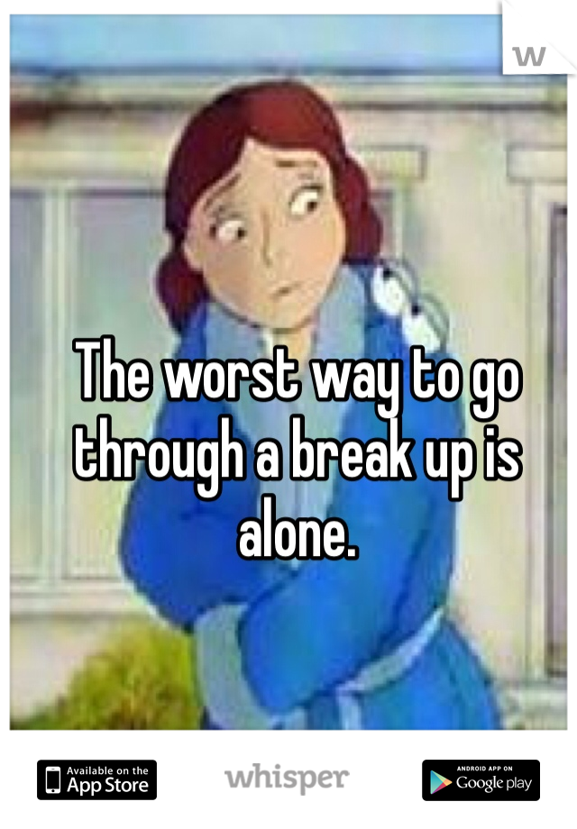 The worst way to go through a break up is alone. 