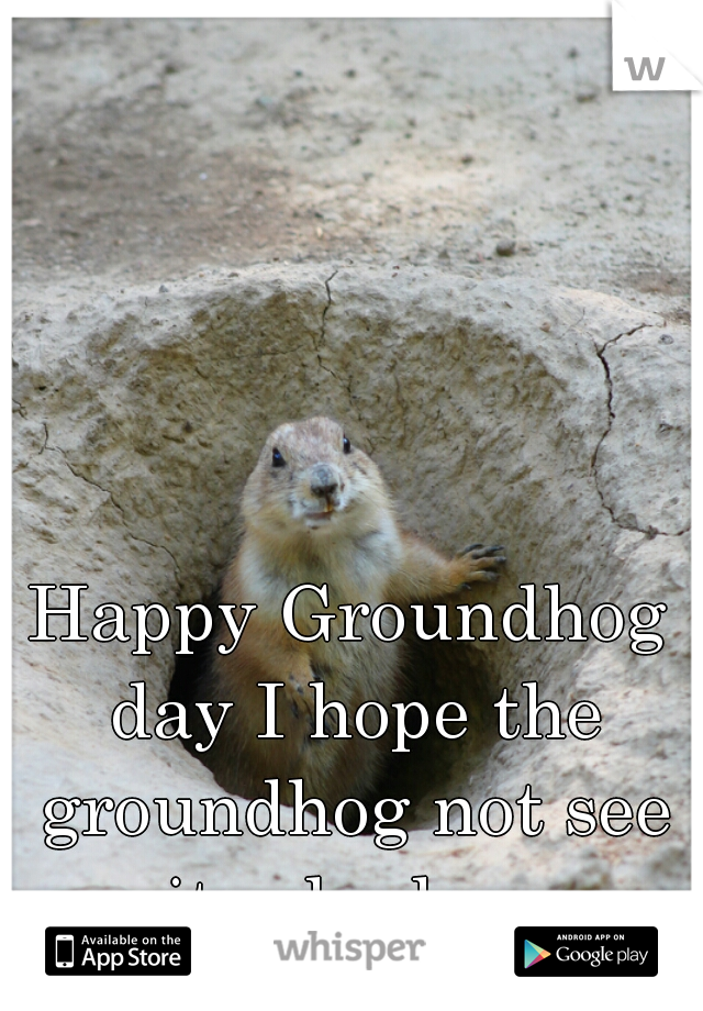 Happy Groundhog day I hope the groundhog not see its shadow 