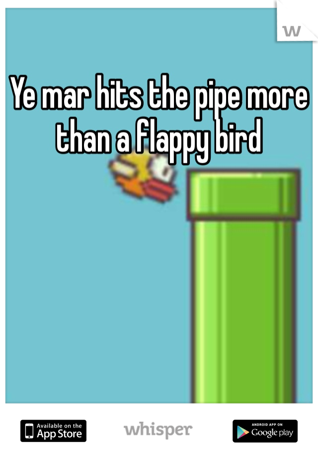 Ye mar hits the pipe more than a flappy bird 