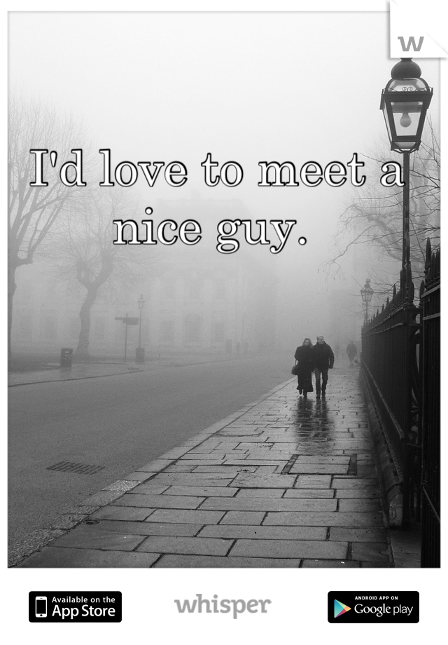 I'd love to meet a nice guy. 