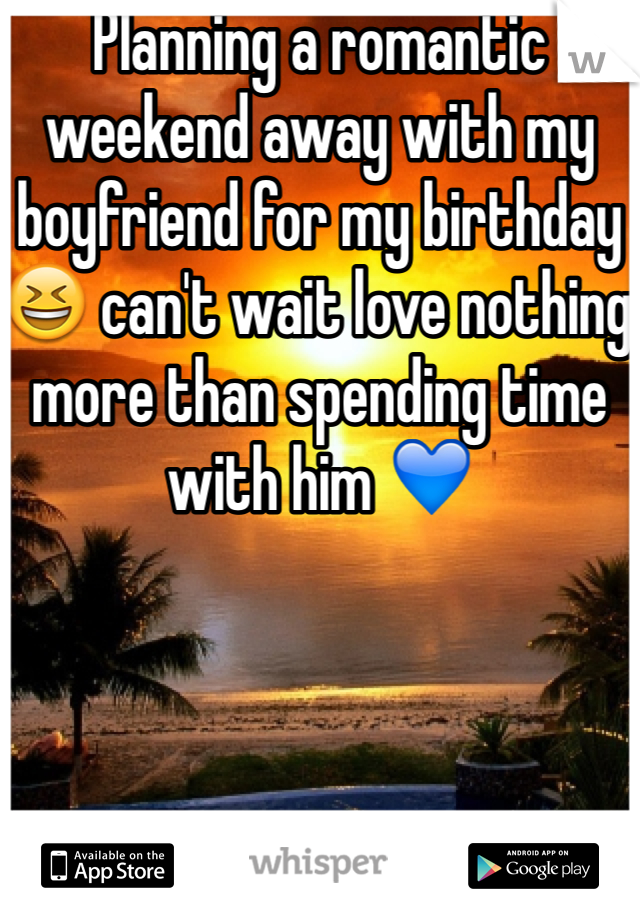 Planning a romantic weekend away with my boyfriend for my birthday 😆 can't wait love nothing more than spending time with him 💙