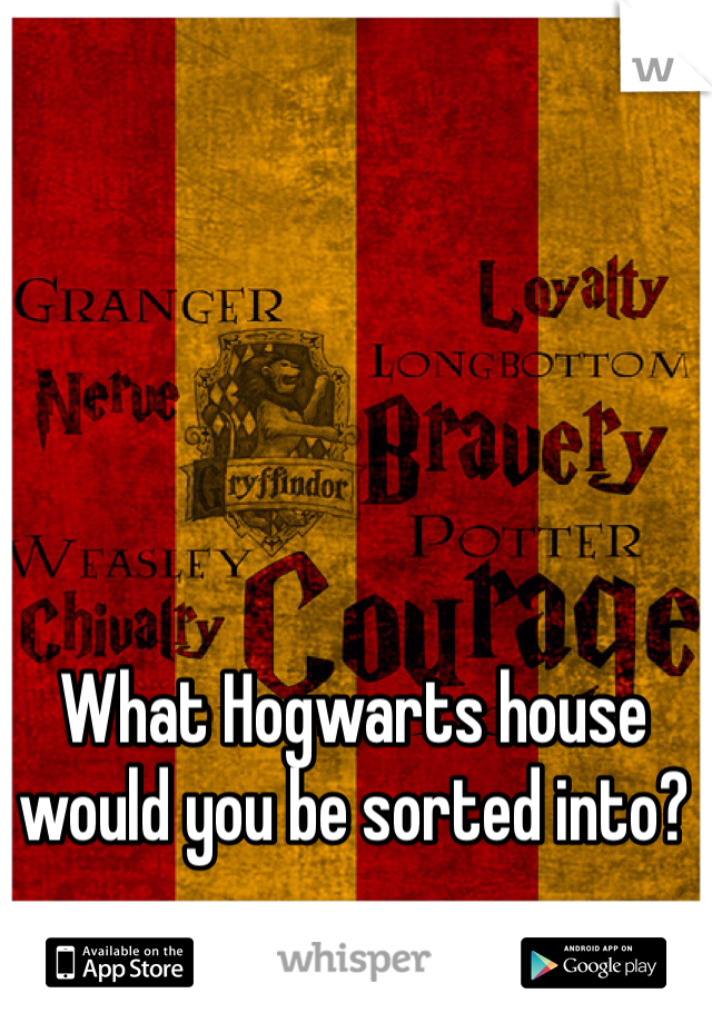 What Hogwarts house would you be sorted into? 