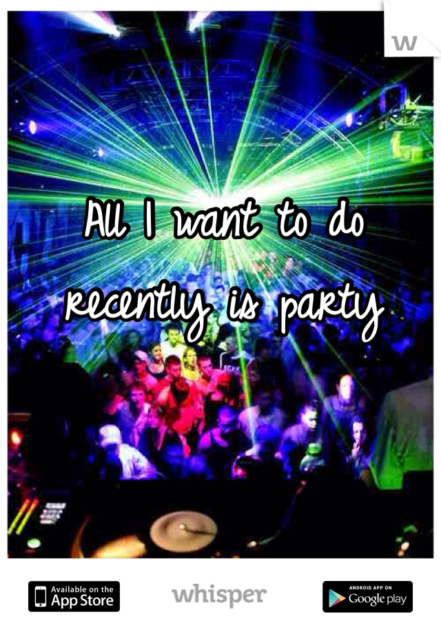 All I want to do recently is party