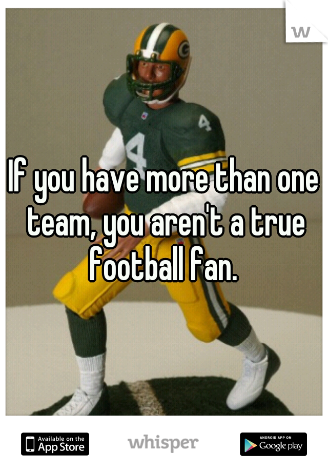 If you have more than one team, you aren't a true football fan. 