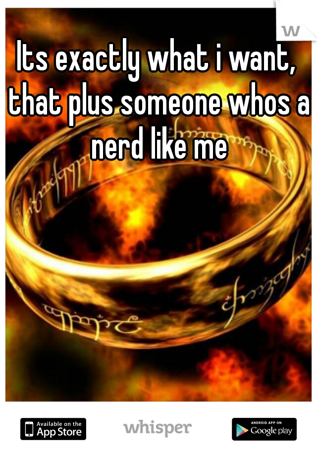 Its exactly what i want, that plus someone whos a nerd like me