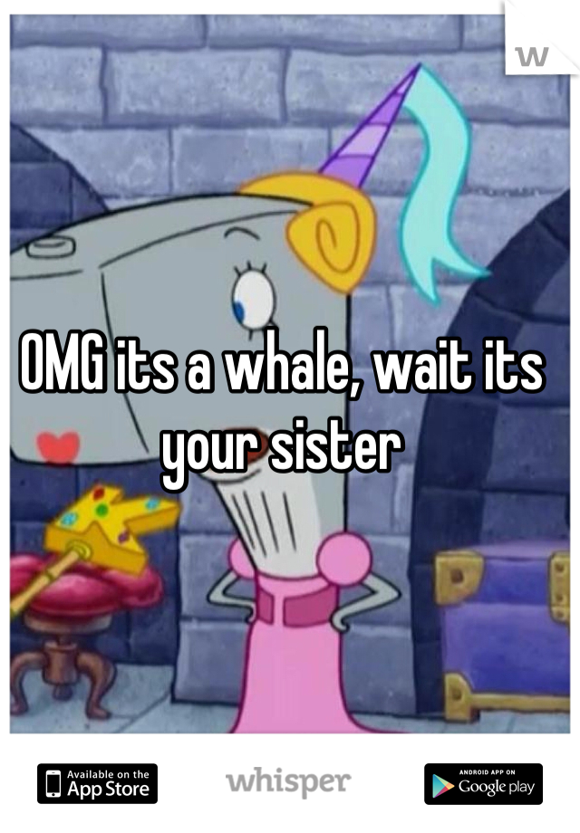 OMG its a whale, wait its your sister 